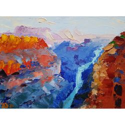 Grand Canyon painting Mountain original oil wall art Southwest landscape art Arizona artwork 6"x8"