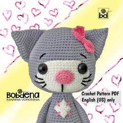 Kitty crochet pattern, crochet Kitty, amigurumi cat Kitty pattern, crochet pattern, kitty Katy amigurumi pattern PDF