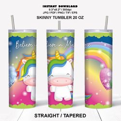 Unicorn tumbler png sublimate designs STRAIGHT & TAPERED 20 OZ