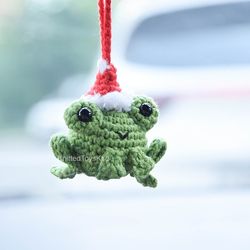 Christmas frog car accessories, christmas frog tree decor, xmas frog, froggy gift , frog lovers gift by KnittedToysKsu