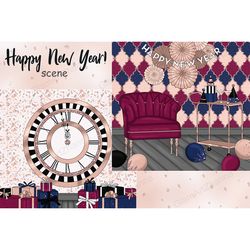 New Year Party Clipart | Winter Holiday Decoration PNG