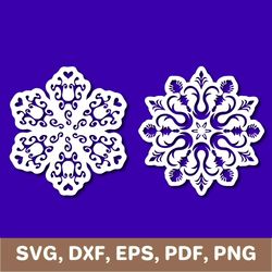 Snowflake svg, snowflake template, snowflake dxf, snowflake png, snowflake laser cut, snowflake cut file, snowflake pdf