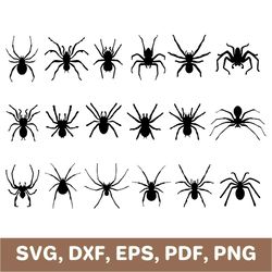 Spider svg, spiders svg, spider dxf, spider template, spider png, spiders png, spider cutout, spider cut file, SVG, PNG