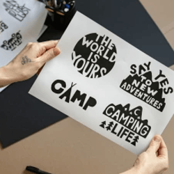 adventure stickers set a4, vinyl decals, camping life, the world is yours, say yes to adventures, laptop ipad decal