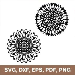sunflower mandala svg, flower mandala svg, sunflower mandala png, flower mandala png, flower mandala dxf, cricut, svg