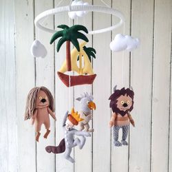 Baby mobile based on Where the wild things are Baby shower gifts Fantasy baby mobile