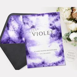 Ombre Watercolor Texture Ultra-violet digital background, wallpaper, wedding invitation, card design, gradient,wash.