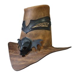 witch hunter skull leather hat