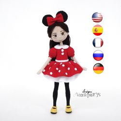 Pattern Amigurumi Doll in Minnie Mouse Costume