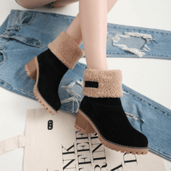 block heel snow boots for women