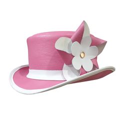 peetie pink leather top hat
