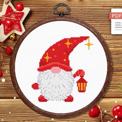 Christmas Gnome Cross Stitch Pattern, Merry Christmas Cross Stitch Pattern, Christmas Decoration, Christmas Pattern