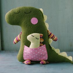 Dinosaur with baby. Sewing pattern and tutorial PDF