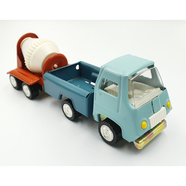5 Vintage USSR Tin Toy Car Truck mixer with trailer 1980s.jpg