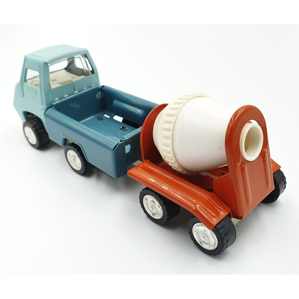 7 Vintage USSR Tin Toy Car Truck mixer with trailer 1980s.jpg
