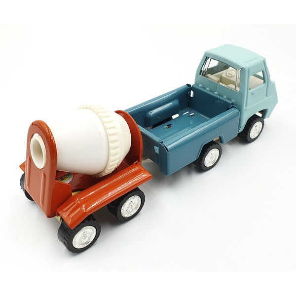 8 Vintage USSR Tin Toy Car Truck mixer with trailer 1980s.jpg