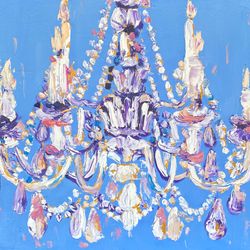 oil chandelier painting wall art chandelier painting abstract chandelier art expressionism painting galainart art gift