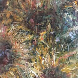 sunflowers large canvas impressionistic oil painting on canvas,textured oil painting,flowers wall hanging art.