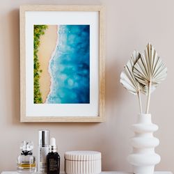 original watercolor ocean painting wall hanging art decor beach drawing