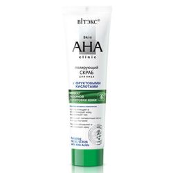 Polishing facial scrub with AHA acids fruit acids 100ml, Belita-Vitex Skin AHA Clinic fruit acids line foam, scrub, crea