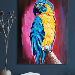 acrylic painting on canvas parrot original acrylic painting