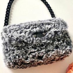 fur bag fur clutch crochet bag bag handmade