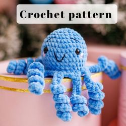 Crochet sea creatures pattern, crochet octopus, octopus pattern pdf, crochet sea animals, amigurumi octopus pattern