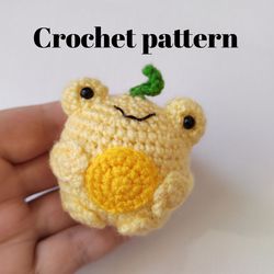 Crochet pattern frog, frog plush, crochet frog, lemon frog pattern