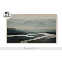 Frame TV art Digital Download 4K, Samsung Frame TV Art landscape, Mountains abstract art for The Samsung Frame TV | 696