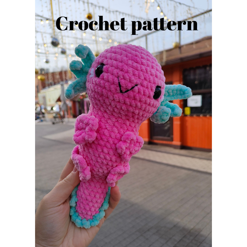 Crochet Axolotl Pattern Crochet Axolotl Crochet Axolotl Plush Axolotl Crochet Pattern Axolotl Kawaii Crochet Plush 1