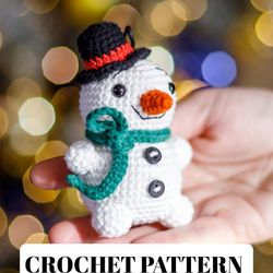 Crochet Snowman pattern, Christmas Snowman, amigurumi Snowmen