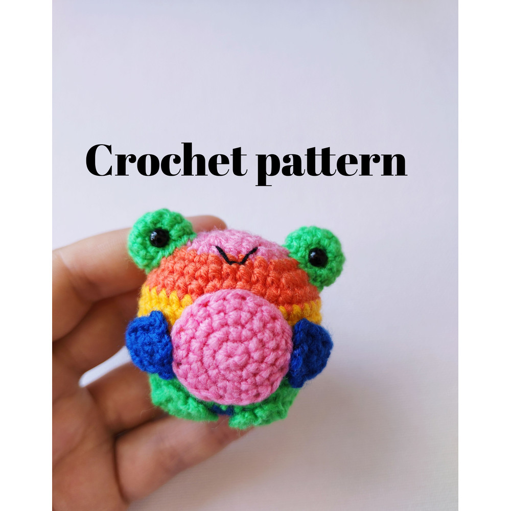 Crochet Rainbow Frog Pattern Frog Plush Crochet Frog Amigurumi Frog Pattern 0