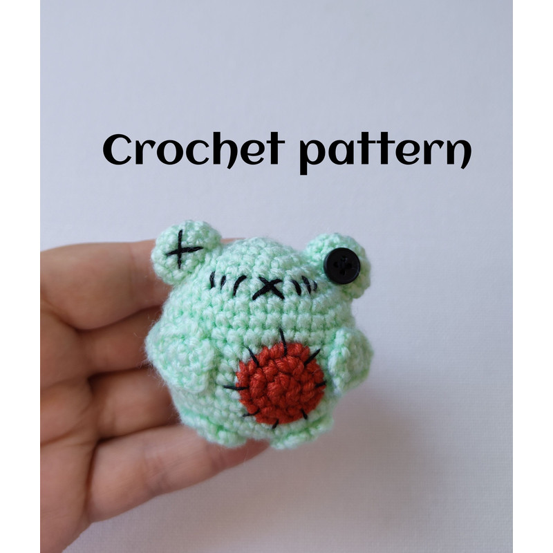 Crochet Zombie Frog Pattern Frog Plush Crochet Zombie Amigurumi Frog 0