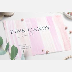 Pink Candy Watercolor Textures Backgrounds, wallpaper, wedding invitation, card design, gradient, save the date