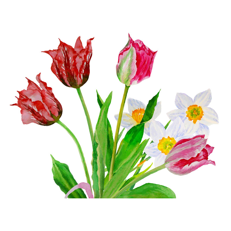 Poster Bouquet of tulips and narcissuses-06 A4 size_3.jpg