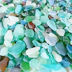 Authentic Sea Glass sold by weight FREE SHIPPING Beach Glass for Decor Sea Glass for Craft Real Sea Glass Mix Color