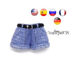 Pattern Crochet Clothes for Doll - Summer Shorts