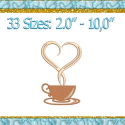 coffee cup embroidery design