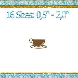 Mini coffee cup embroidery design