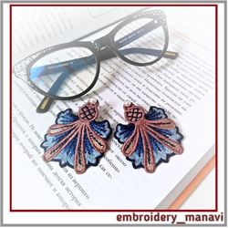 In the hoop Machine embroidery design Floral earrings