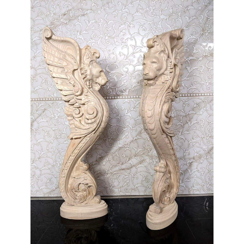 Lion baluster-Carved pillar-Fireplace corbel-carved lion-lion pillar- stair balister-stair pillar-kitchen island1.jpg