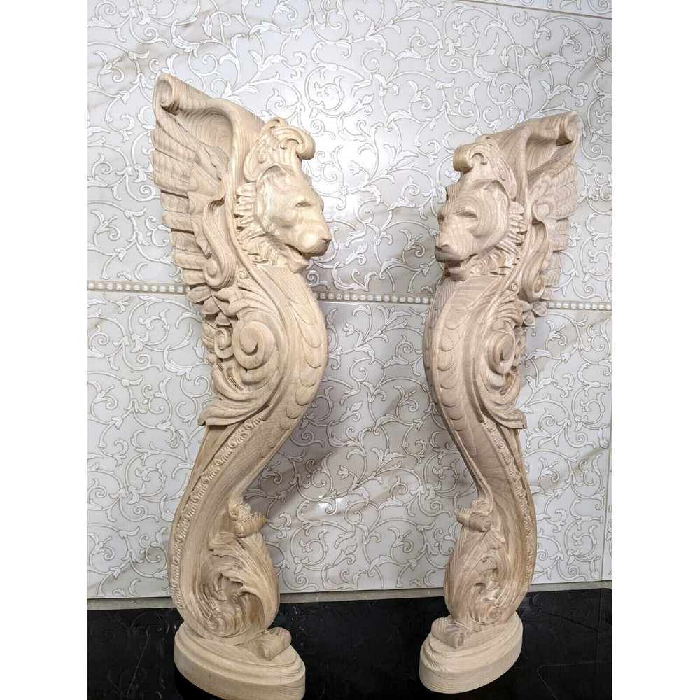 Lion baluster-Carved pillar-Fireplace corbel-carved lion-lion pillar- stair balister-stair pillar-kitchen island2.jpg
