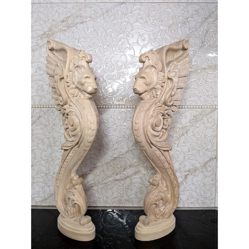 Lion baluster-Carved pillar-Fireplace corbel-carved lion-lion pillar- stair balister-stair pillar-kitchen island3.jpg