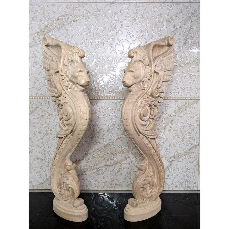 Lion baluster-Carved pillar-Fireplace corbel-carved lion-lion pillar- stair balister-stair pillar-kitchen island3.jpg