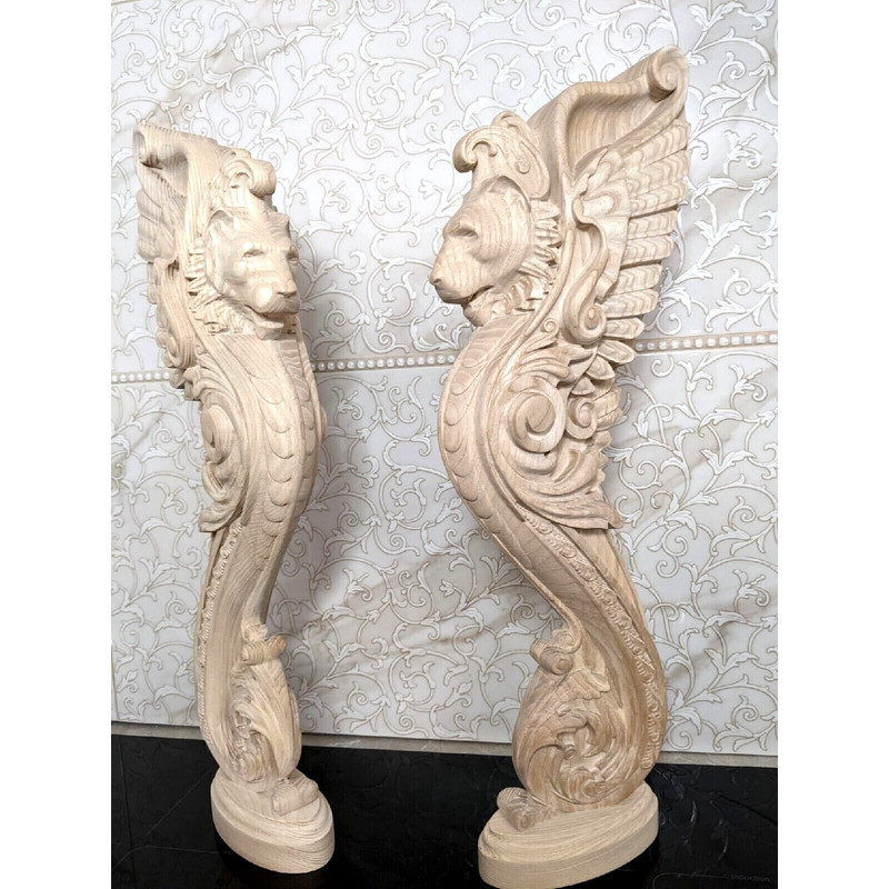 Lion baluster-Carved pillar-Fireplace corbel-carved lion-lion pillar- stair balister-stair pillar-kitchen island4.jpg