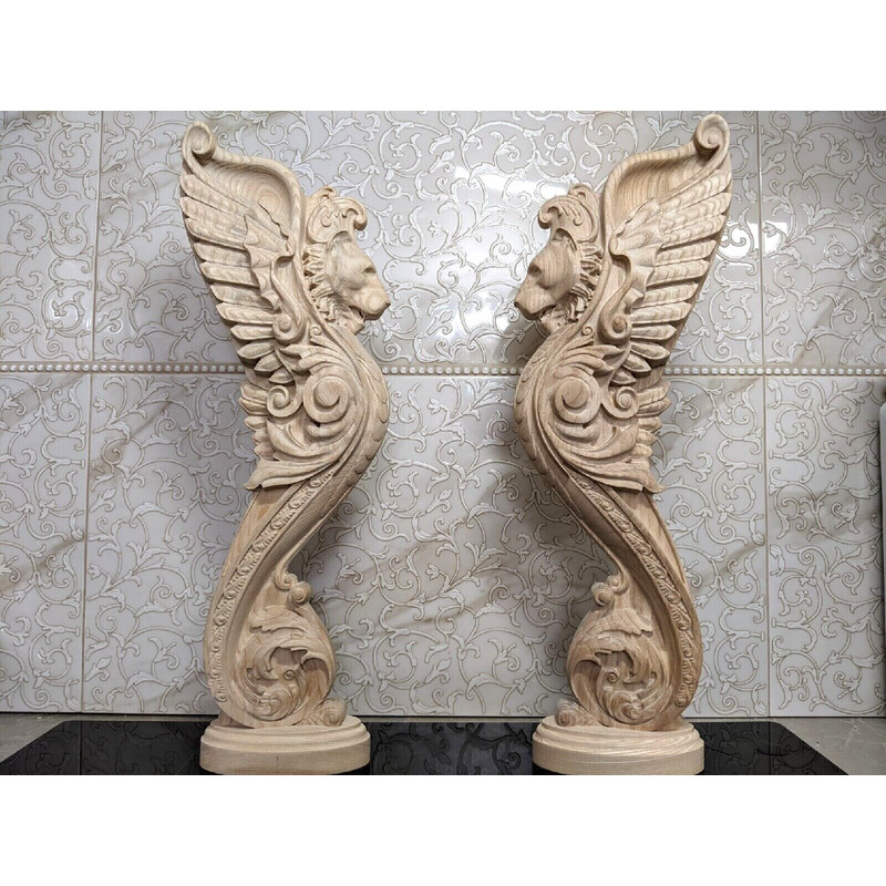 Lion baluster-Carved pillar-Fireplace corbel-carved lion-lion pillar- stair balister-stair pillar-kitchen island6.jpg