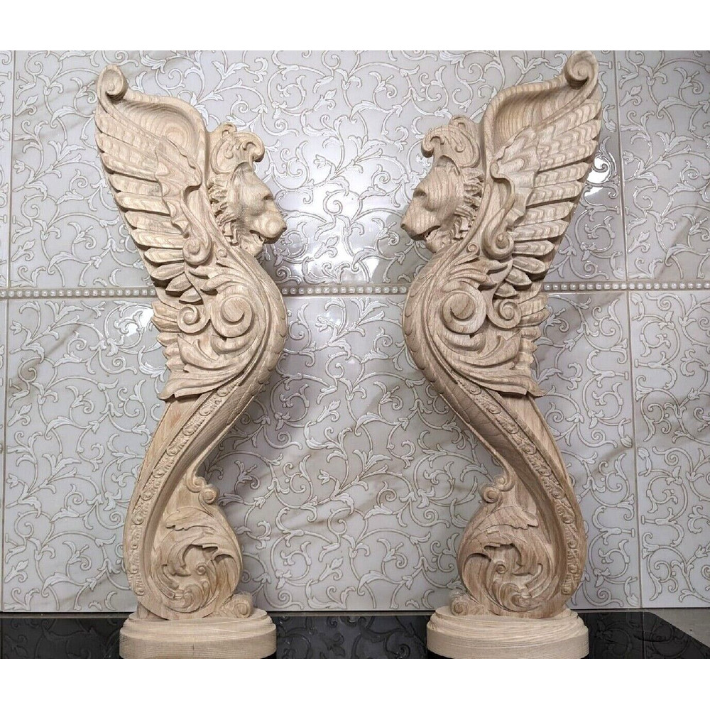 Lion baluster-Carved pillar-Fireplace corbel-carved lion-lion pillar- stair balister-stair pillar-kitchen island7.jpg