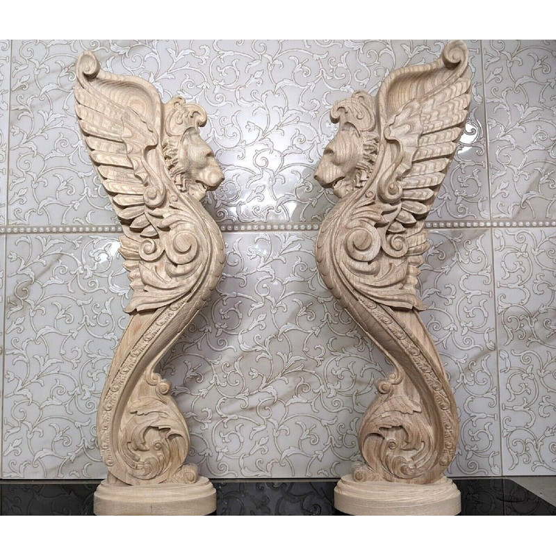 Lion baluster-Carved pillar-Fireplace corbel-carved lion-lion pillar- stair balister-stair pillar-kitchen island7.jpg