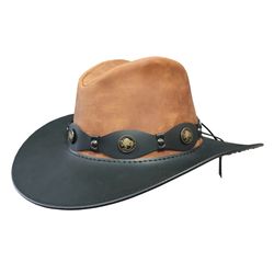 Buffalo Nickel Western Cowboy Leather Hat