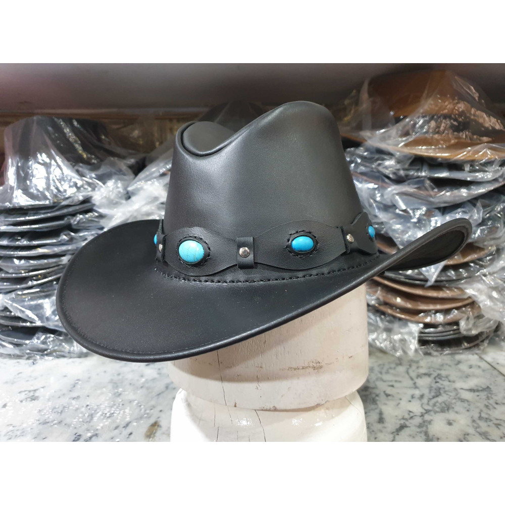 Gemstone Band Western Leather Hat 5jpg